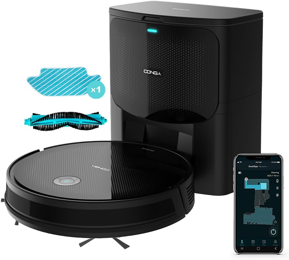 cecotec robot aspirador con base autovaciado conga 2499 ultra home advanced. tecnología giroscópica, 2100 pa, app, cepillo multifunción, 2 cepillos laterales, mopa, detección de bolsa automática 3l cecotec robot aspirador con base autovaciado conga 2499 ultra home advanced. tecnología giroscópica, 2100 pa, app, cepillo multifunción, 2 cepillos laterales, mopa, detección de bolsa automática 3l