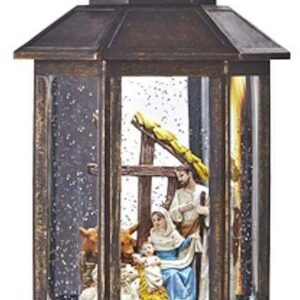 raz imports faroles de agua navideños 2021 de 10 pulgadas nativity musical iluminado linterna de agua decoración navideña