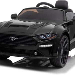 es toys ford mustang drift coche eléctrico para niños (24 v, 2 baterías de 12 v7 ah, 2 motores 775 + 2,4 ghz, asiento de piel), color negro