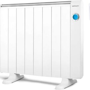 orbegozo rre 1510 a, emisor térmico bajo consumo, 1500 w, 8 elementos reales, aluminio, mando a distancia, funcionamiento programable,botón de desconexión total, pared o pie, color blanco [clase de eficiencia energética a+]