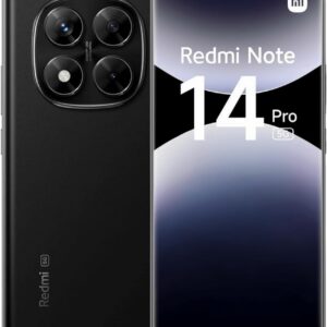 xiaomi redmi note 14 pro 5g smartphone de 8+256gb, pantalla de 6.67" amoled fhd+ 120hz, mediatek dimensity 7300 ultra, cámara de 200mp, 5110 mah, cargador no incluido, negro (versión es)