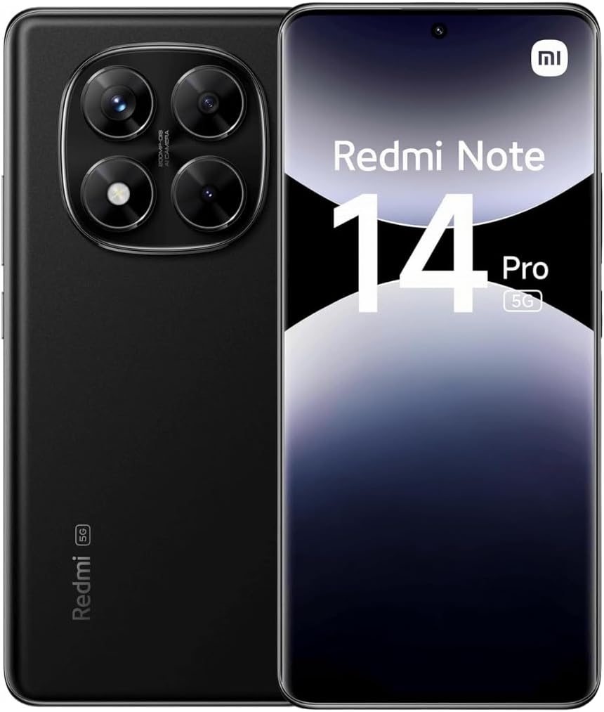xiaomi redmi note 14 pro 5g smartphone de 8+256gb, pantalla de 6.67" amoled fhd+ 120hz, mediatek dimensity 7300 ultra, cámara de 200mp, 5110 mah, cargador no incluido, negro (versión es) xiaomi redmi note 14 pro 5g smartphone de 8+256gb, pantalla de 6.67" amoled fhd+ 120hz, mediatek dimensity 7300 ultra, cámara de 200mp, 5110 mah, cargador no incluido, negro (versión es)