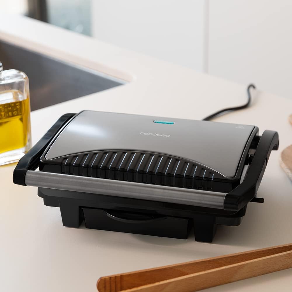 cecotec parrilla eléctrica rock'ngrill dark 1000. 1000 w, revestimiento de piedra, bandeja recogegrasas, placa superior flotante, superficie 25,4x17,5 cm, libre de ptfe, pfoa cecotec parrilla eléctrica rock'ngrill dark 1000. 1000 w, revestimiento de piedra, bandeja recogegrasas, placa superior flotante, superficie 25,4x17,5 cm, libre de ptfe, pfoa