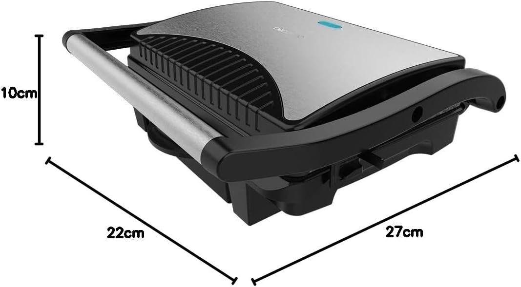 cecotec parrilla eléctrica rock'ngrill dark 1000. 1000 w, revestimiento de piedra, bandeja recogegrasas, placa superior flotante, superficie 25,4x17,5 cm, libre de ptfe, pfoa cecotec parrilla eléctrica rock'ngrill dark 1000. 1000 w, revestimiento de piedra, bandeja recogegrasas, placa superior flotante, superficie 25,4x17,5 cm, libre de ptfe, pfoa