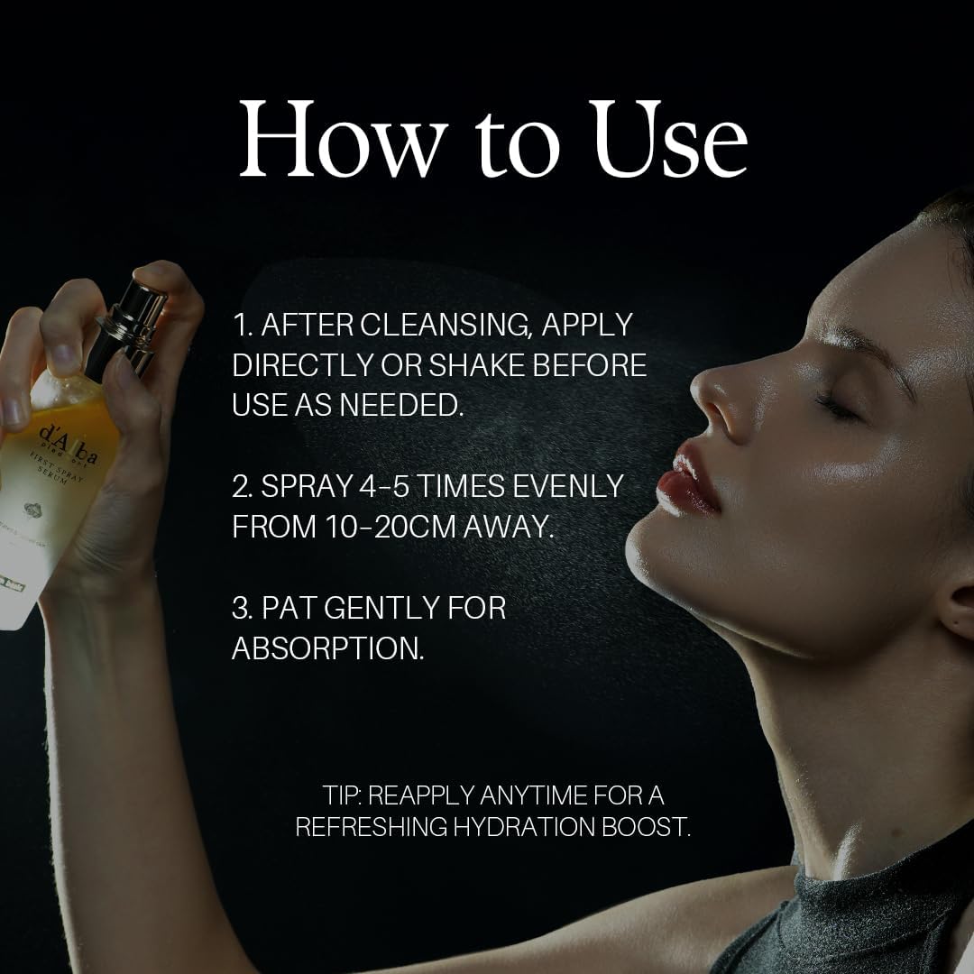 d'alba first spray serum con trufas blancas italianas, cuidado de la piel vegano, bruma facial hidratante para todo tipo de piel, spray multifuncional, skincare coreano (100ml) d'alba first spray serum con trufas blancas italianas, cuidado de la piel vegano, bruma facial hidratante para todo tipo de piel, spray multifuncional, skincare coreano (100ml)