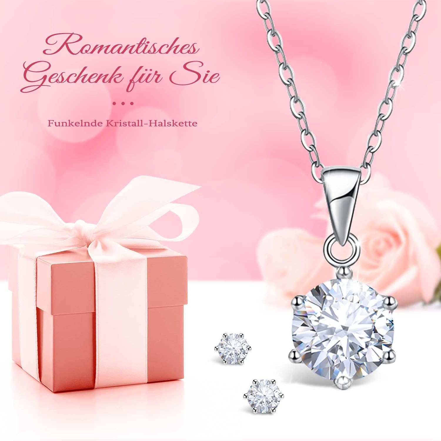 sunia regalos originales para mujer,rosa eterna con collar y pendientes de plata de ley 925,rosa preservada para mama abuela novia,regalo cumpleaños mujer, regalos navidad san valentin dia de la madre sunia regalos originales para mujer,rosa eterna con collar y pendientes de plata de ley 925,rosa preservada para mama abuela novia,regalo cumpleaños mujer, regalos navidad san valentin dia de la madre