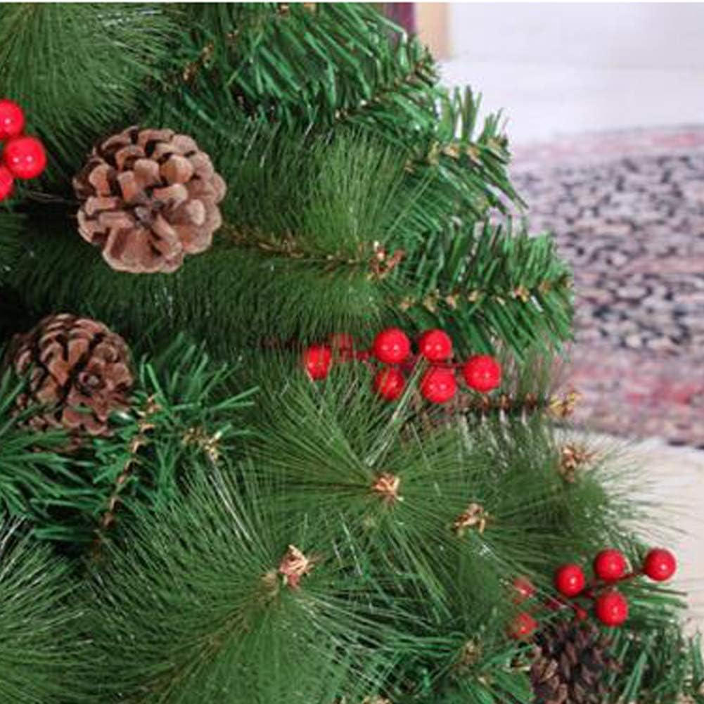 Árbol de navidad artificial de pino de 10 pies sin iluminación, árbol de navidad de pvc verde con bisagras de primera calidad con piñas y frutos rojos, soporte de metal, fácil montaje (regalos de Árbol de navidad artificial de pino de 10 pies sin iluminación, árbol de navidad de pvc verde con bisagras de primera calidad con piñas y frutos rojos, soporte de metal, fácil montaje (regalos de