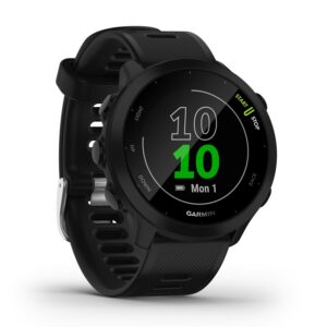 garmin forerunner 55, reloj inteligente para running con gps, planes de entrenamiento, notificaciones y seguimiento del bienestar, color negro