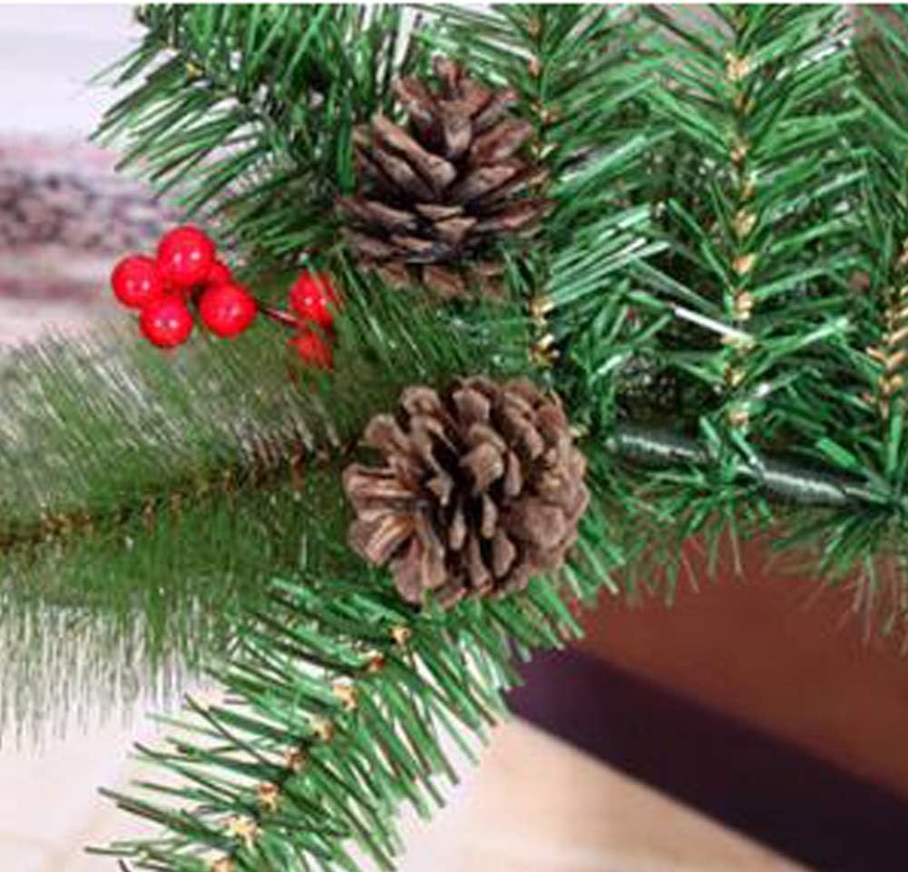 Árbol de navidad artificial de pino de 10 pies sin iluminación, árbol de navidad de pvc verde con bisagras de primera calidad con piñas y frutos rojos, soporte de metal, fácil montaje (regalos de Árbol de navidad artificial de pino de 10 pies sin iluminación, árbol de navidad de pvc verde con bisagras de primera calidad con piñas y frutos rojos, soporte de metal, fácil montaje (regalos de