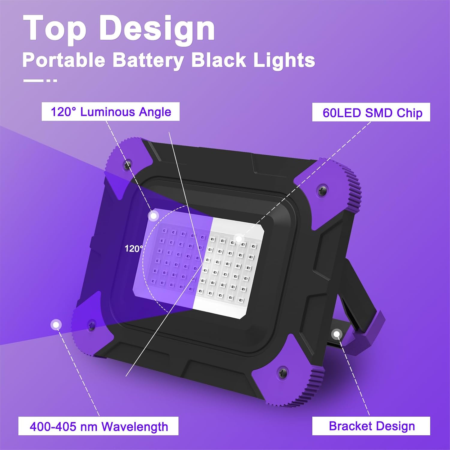 t sun luz negra uv 6000mah foco led recargable, luz negra ultravioleta con 180°, 400 405nm soporte giratorio foco uv para halloween navidad fiesta body painting discoteca t sun luz negra uv 6000mah foco led recargable, luz negra ultravioleta con 180°, 400 405nm soporte giratorio foco uv para halloween navidad fiesta body painting discoteca