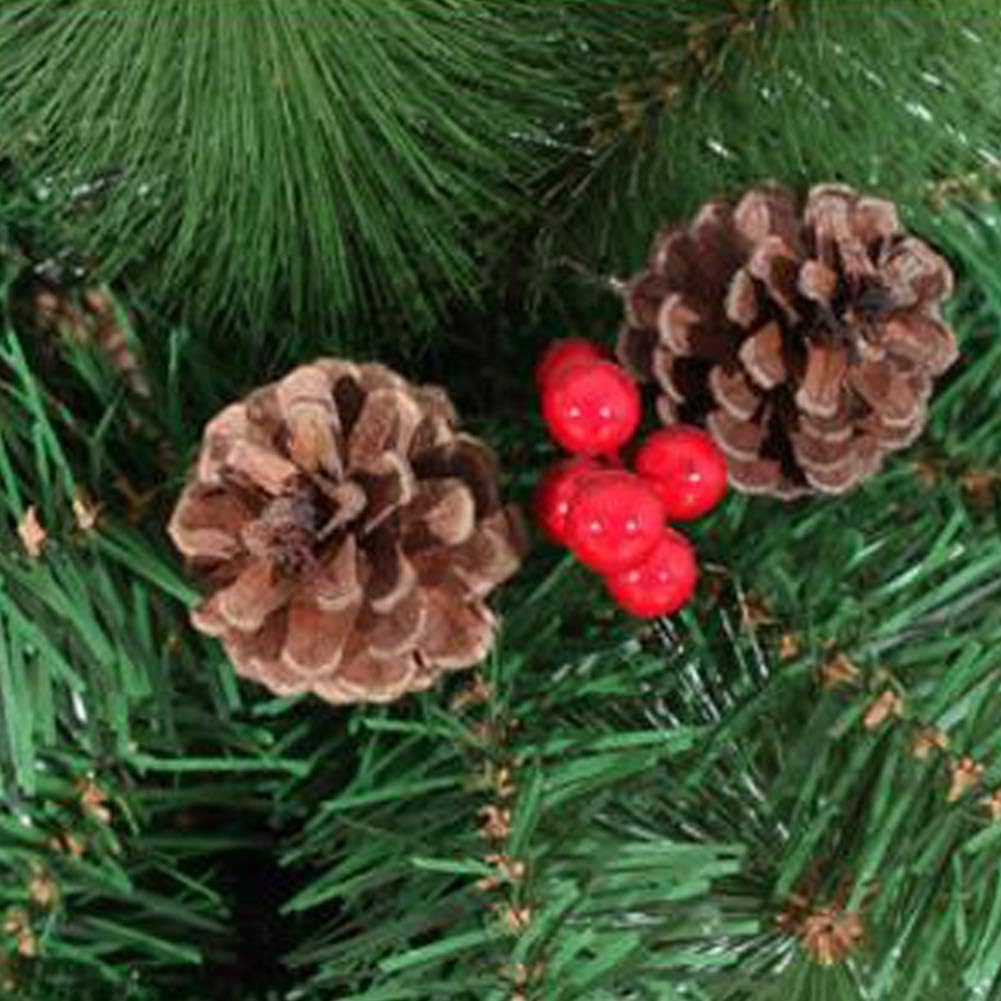 Árbol de navidad artificial de pino de 10 pies sin iluminación, árbol de navidad de pvc verde con bisagras de primera calidad con piñas y frutos rojos, soporte de metal, fácil montaje (regalos de Árbol de navidad artificial de pino de 10 pies sin iluminación, árbol de navidad de pvc verde con bisagras de primera calidad con piñas y frutos rojos, soporte de metal, fácil montaje (regalos de