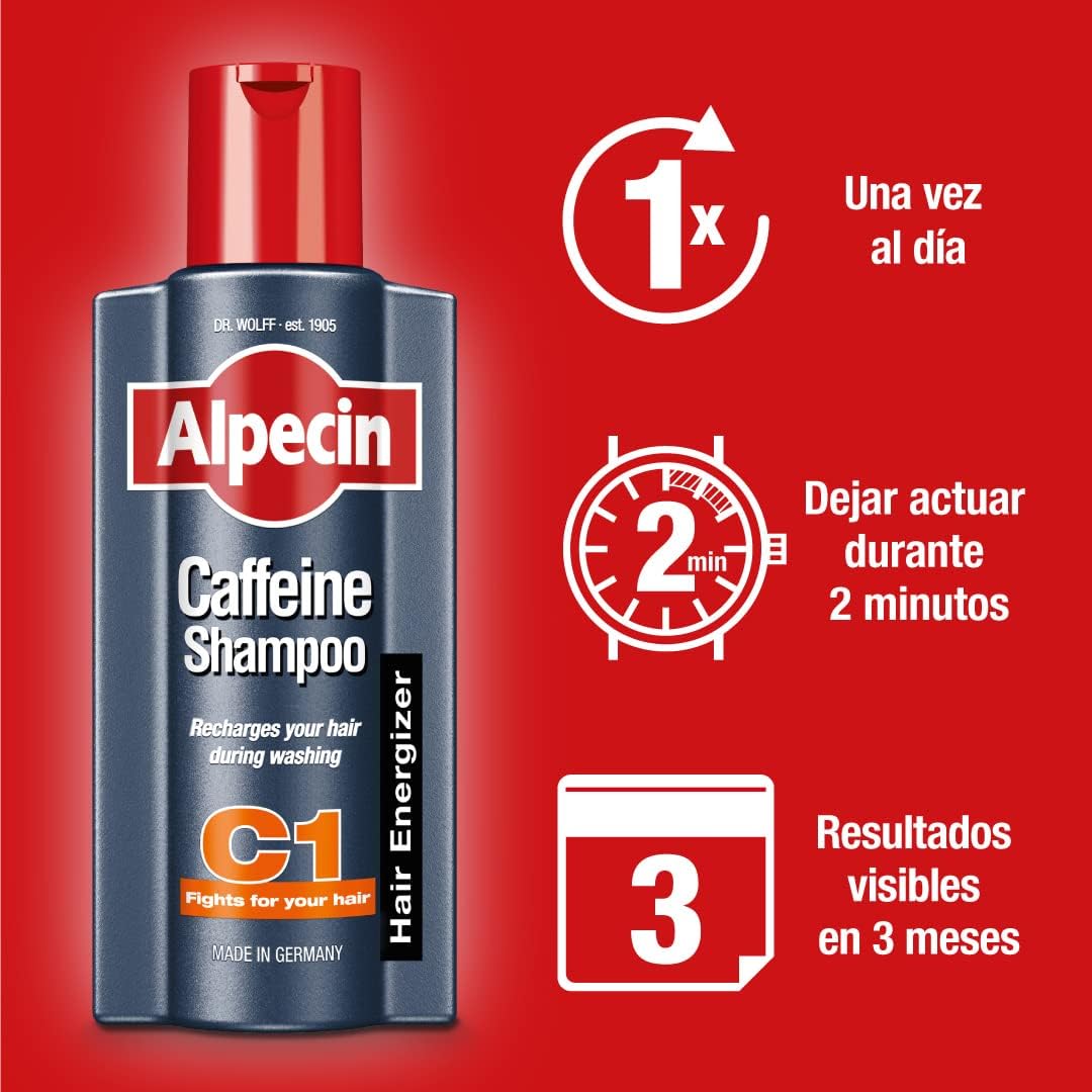 alpecin caffeine shampoo c1 2x 375ml | champu anticaida hombre y con cafeina | tratamiento para la caida del cabello | alpecin shampoo anti hair loss treatment men alpecin caffeine shampoo c1 2x 375ml | champu anticaida hombre y con cafeina | tratamiento para la caida del cabello | alpecin shampoo anti hair loss treatment men