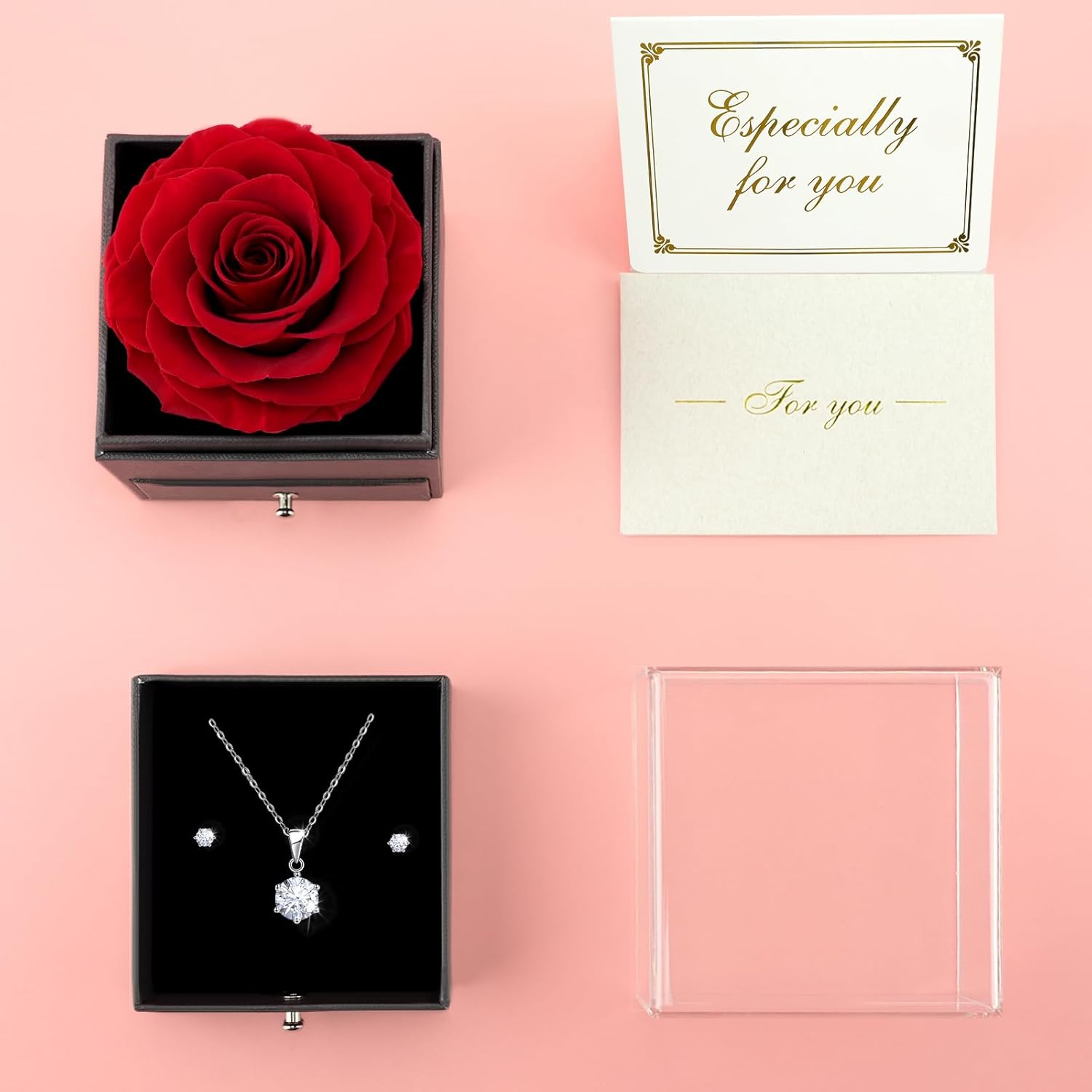 sunia regalos originales para mujer,rosa eterna con collar y pendientes de plata de ley 925,rosa preservada para mama abuela novia,regalo cumpleaños mujer, regalos navidad san valentin dia de la madre sunia regalos originales para mujer,rosa eterna con collar y pendientes de plata de ley 925,rosa preservada para mama abuela novia,regalo cumpleaños mujer, regalos navidad san valentin dia de la madre