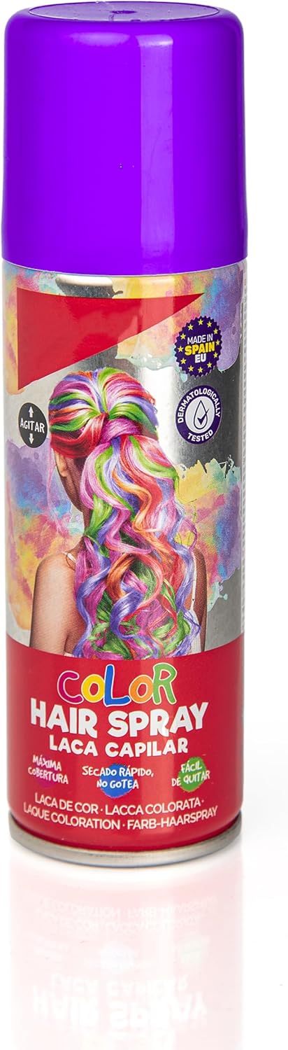 laca de pelo color morado 125ml spray colores para cabello rápida coloración, lavable laca de pelo color morado 125ml spray colores para cabello rápida coloración, lavable