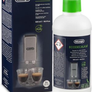 de'longhi ecodecalk descalcificador dlsc500, 5 dosis de descalcificación, accesorio de mantenimiento para máquina de café, ingredientes de origen vegetal, botella con 5 dosis, 500ml