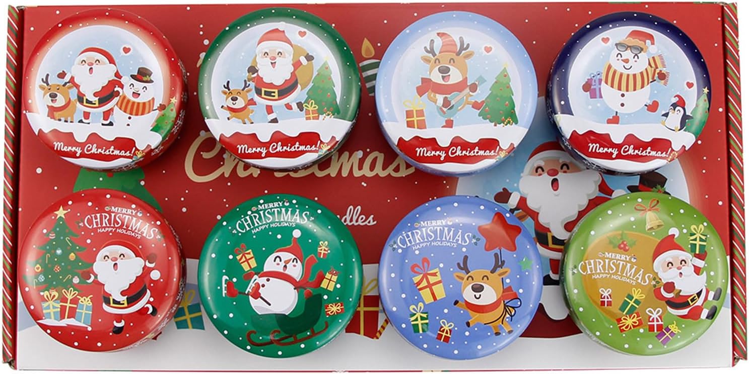 vela de navidad, mezcla de cera de soja con tiempo de combustión de 8 horas y fragancia festiva, juego de decoración del hogar para árbol de navidad, caja de regalo, fiesta y familia vela de navidad, mezcla de cera de soja con tiempo de combustión de 8 horas y fragancia festiva, juego de decoración del hogar para árbol de navidad, caja de regalo, fiesta y familia