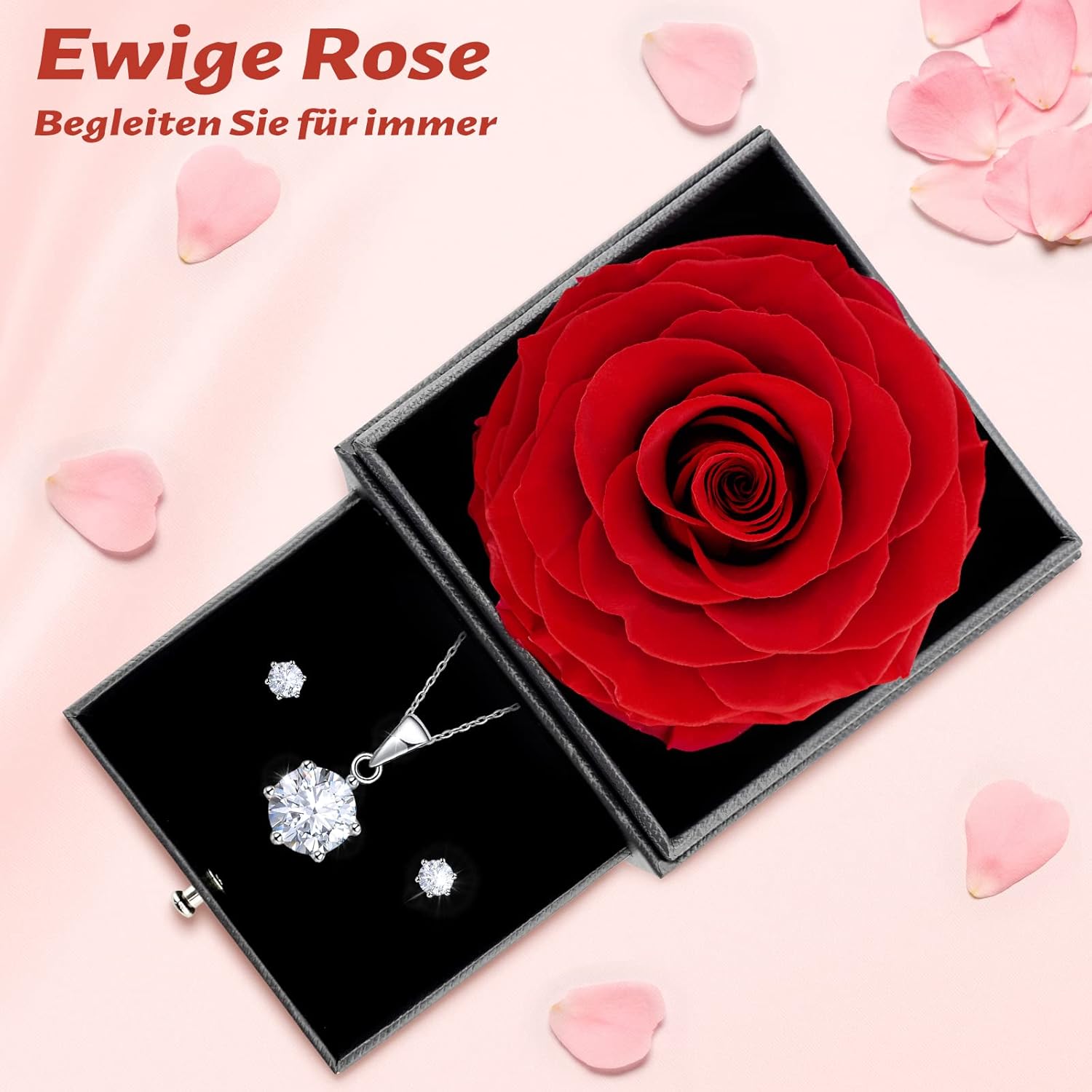 sunia regalos originales para mujer,rosa eterna con collar y pendientes de plata de ley 925,rosa preservada para mama abuela novia,regalo cumpleaños mujer, regalos navidad san valentin dia de la madre sunia regalos originales para mujer,rosa eterna con collar y pendientes de plata de ley 925,rosa preservada para mama abuela novia,regalo cumpleaños mujer, regalos navidad san valentin dia de la madre