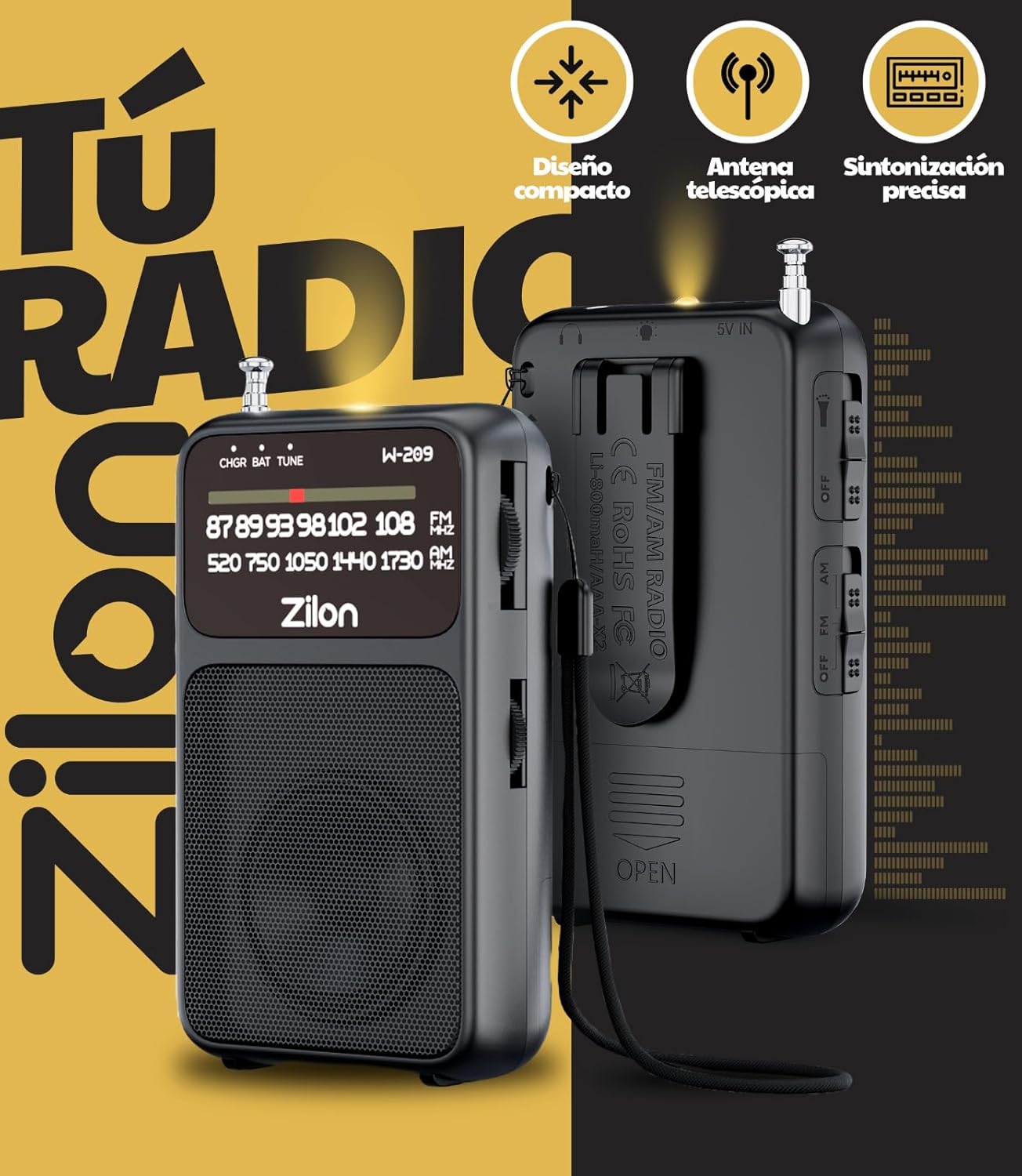 zilon radio a pilas y bateria pequeña portatil transistor usb c kit emergencia analogica fm am entrada auriculares con linterna muy facil uso simple gente mayor numeros grandes para facil vision zilon radio a pilas y bateria pequeña portatil transistor usb c kit emergencia analogica fm am entrada auriculares con linterna muy facil uso simple gente mayor numeros grandes para facil vision