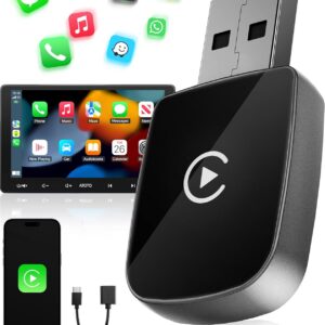 wityeye adaptador carplay inalámbrico, bluetooth v5.3 conexión estable, 5.8ghz wifi rápida, usb c/a, convierte coches desde 2016 con carplay con cable en inalámbrico, para apple iphone ios 10+