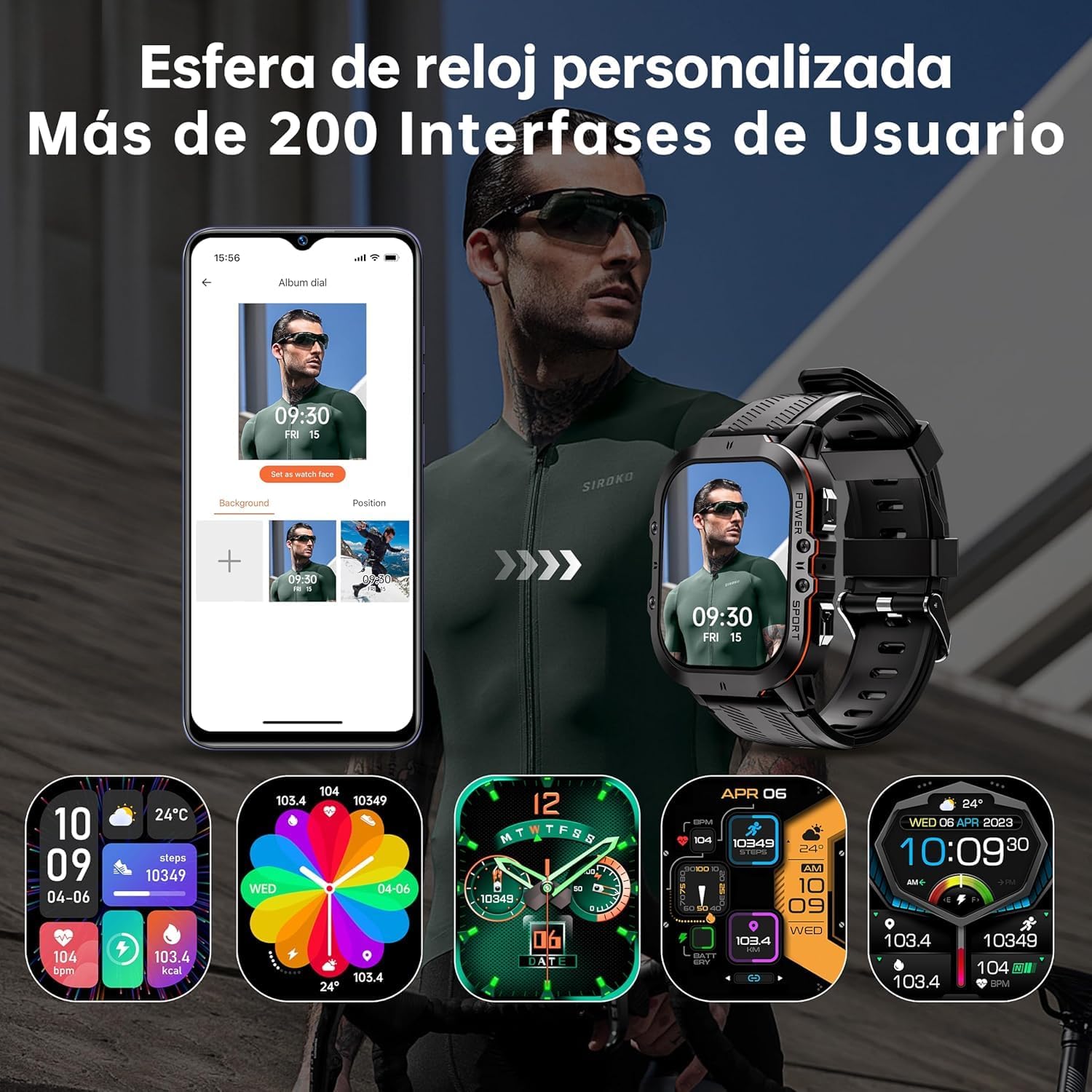 oukitel reloj inteligente hombre militar con llamadas bluetooth, smartwatch hombre impermeable 5atm con 120+ deportivos, relojes digital notificaciones de mensajes/oxímetro/podómetro para android/ios oukitel reloj inteligente hombre militar con llamadas bluetooth, smartwatch hombre impermeable 5atm con 120+ deportivos, relojes digital notificaciones de mensajes/oxímetro/podómetro para android/ios