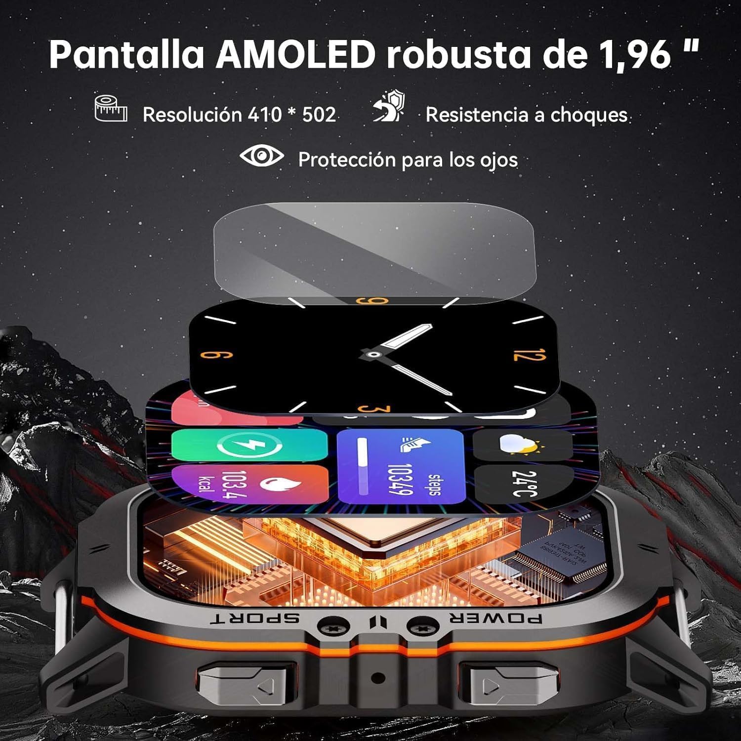 oukitel reloj inteligente hombre militar con llamadas bluetooth, smartwatch hombre impermeable 5atm con 120+ deportivos, relojes digital notificaciones de mensajes/oxímetro/podómetro para android/ios oukitel reloj inteligente hombre militar con llamadas bluetooth, smartwatch hombre impermeable 5atm con 120+ deportivos, relojes digital notificaciones de mensajes/oxímetro/podómetro para android/ios