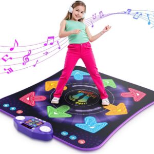 tapete de baile para niños de 3 a 12 años, tapete de baile para niños con 8 botones inalámbricos bluetooth, juguete de almohadilla de baile con 5 modos de juego, juguetes de cumpleaños de navidad