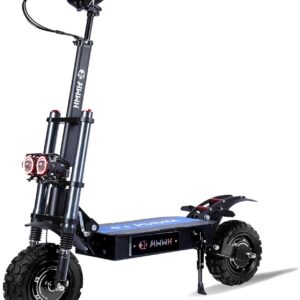 hwwh patinete electrico todoterreno adultos scooter eléctrico plegable doble motor arranque nfc, acelerador rotatorio 11 pulgadas neumáticos todoterreno 60v/40ah batería de litio 120 km duración