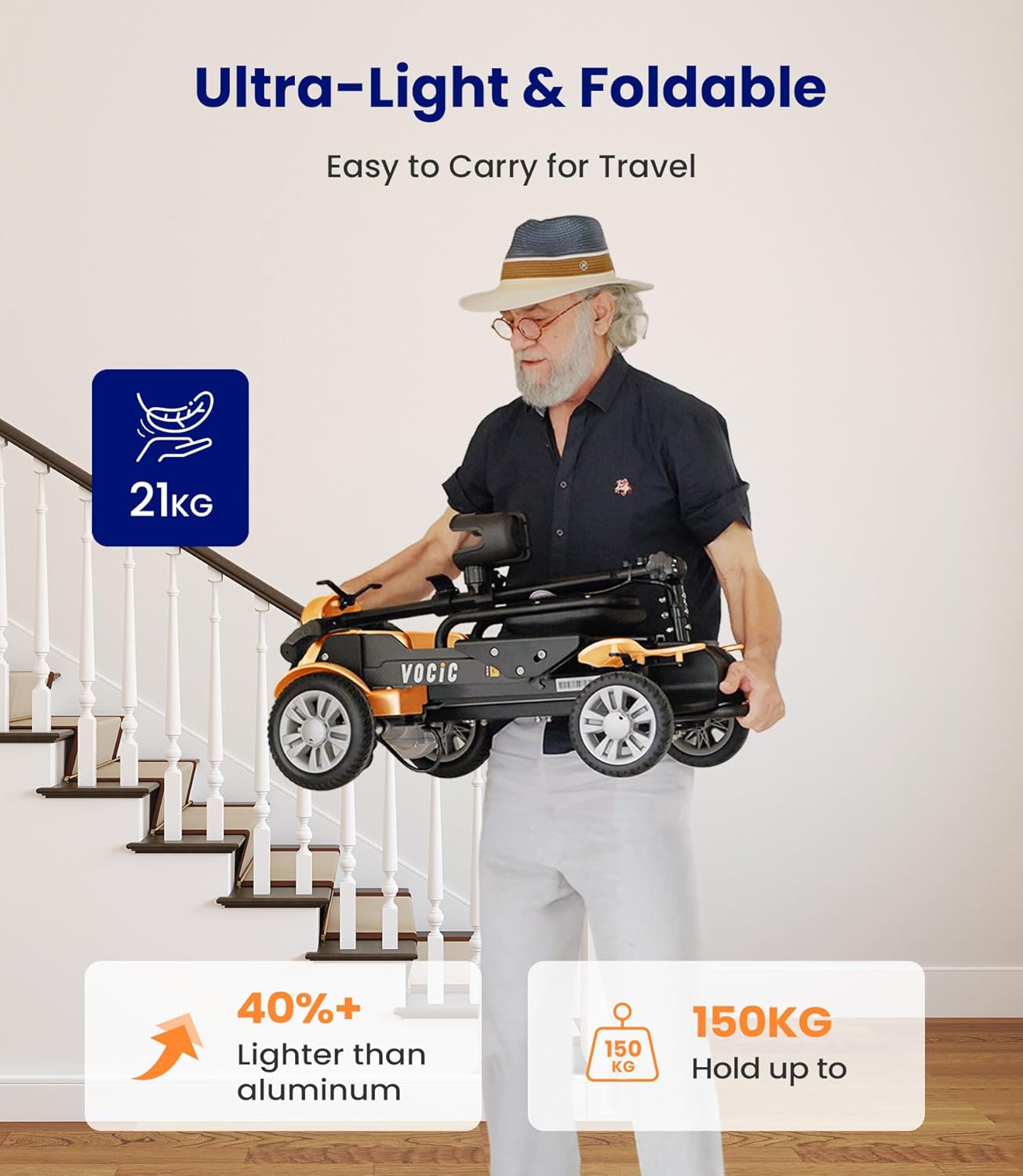 vocic d71 scooter de movilidad ultraligero(21kg),20km carbón movilidad scooter plegable para personas con marcos de longitud ajustable,cargando 150kg,transportable en avión apoyo de 5 años|naranja vocic d71 scooter de movilidad ultraligero(21kg),20km carbón movilidad scooter plegable para personas con marcos de longitud ajustable,cargando 150kg,transportable en avión apoyo de 5 años|naranja