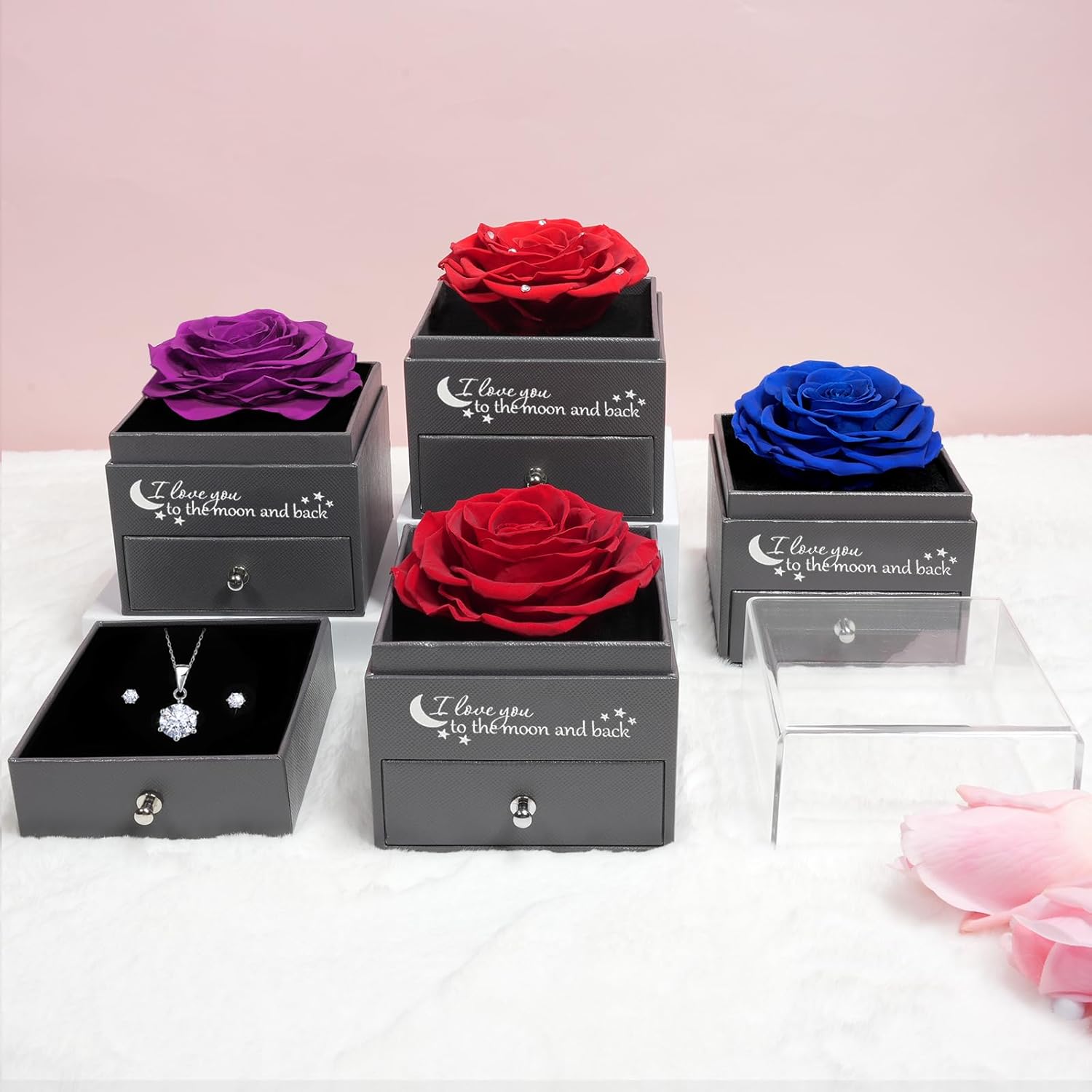 sunia regalos originales para mujer,rosa eterna con collar y pendientes de plata de ley 925,rosa preservada para mama abuela novia,regalo cumpleaños mujer, regalos navidad san valentin dia de la madre sunia regalos originales para mujer,rosa eterna con collar y pendientes de plata de ley 925,rosa preservada para mama abuela novia,regalo cumpleaños mujer, regalos navidad san valentin dia de la madre