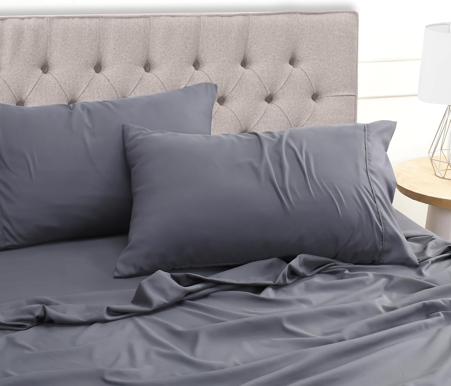 utopia bedding juego de sabanas 4 piezas 150x200 poliéster microfibra cepillada oeko tex certificado sábana bajera, sábana plana y 2 fundas de almohada 50x75 (cama 150, gris) utopia bedding juego de sabanas 4 piezas 150x200 poliéster microfibra cepillada oeko tex certificado sábana bajera, sábana plana y 2 fundas de almohada 50x75 (cama 150, gris)