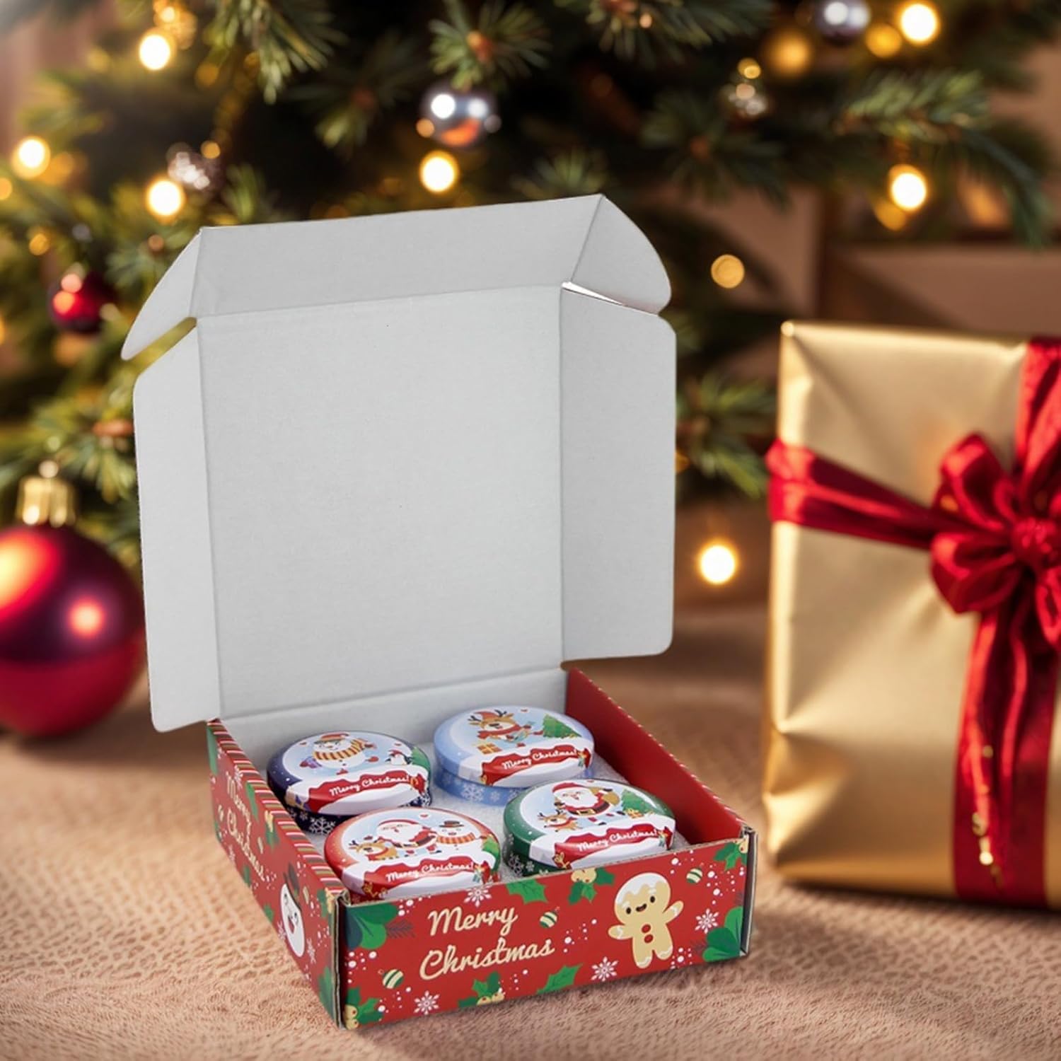 vela de navidad, mezcla de cera de soja con tiempo de combustión de 8 horas y fragancia festiva, juego de decoración del hogar para árbol de navidad, caja de regalo, fiesta y familia vela de navidad, mezcla de cera de soja con tiempo de combustión de 8 horas y fragancia festiva, juego de decoración del hogar para árbol de navidad, caja de regalo, fiesta y familia