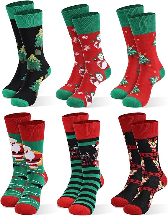 moonlight manor calcetines de navidad para hombres, 6 juegos, cuello redondo, talla ue 37 46 moonlight manor calcetines de navidad para hombres, 6 juegos, cuello redondo, talla ue 37 46