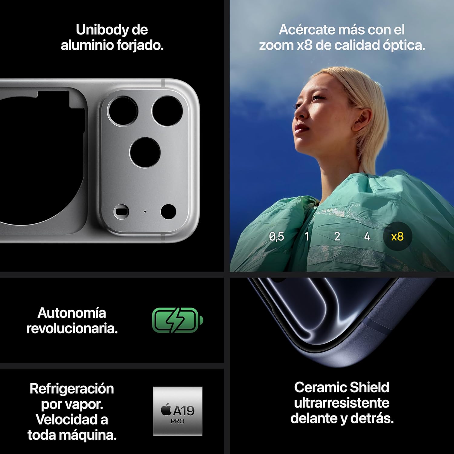 apple iphone 17 pro de 256 gb: pantalla de 6,3 pulgadas con promotion hasta 120 hz, chip a19 pro, autonomía revolucionaria, sistema de cámaras pro fusion con cámara frontal center stage; plata apple iphone 17 pro de 256 gb: pantalla de 6,3 pulgadas con promotion hasta 120 hz, chip a19 pro, autonomía revolucionaria, sistema de cámaras pro fusion con cámara frontal center stage; plata