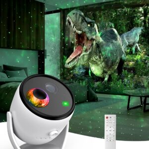 twelvetooo proyector de galaxia 3d, proyector de estrellas con más de 65 escenas dinámicas, proyector de planetario hd, luz nocturna con altavoz bluetooth para habitación, regalo para niños y adultos