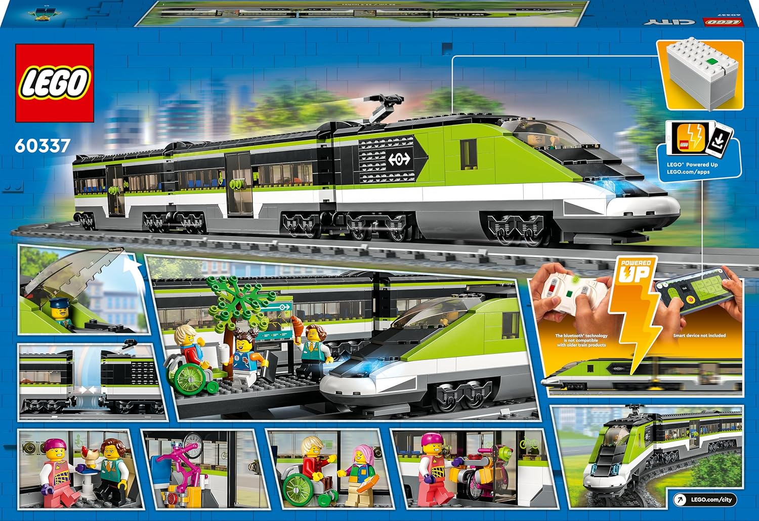 lego city tren de pasajeros de alta velocidad tren de juguete teledirigido luces, 2 vagones, 24 tramos de vía y 6 minifiguras regalo de cumpleaños para niños y niñas de 7+ años 60337 lego city tren de pasajeros de alta velocidad tren de juguete teledirigido luces, 2 vagones, 24 tramos de vía y 6 minifiguras regalo de cumpleaños para niños y niñas de 7+ años 60337