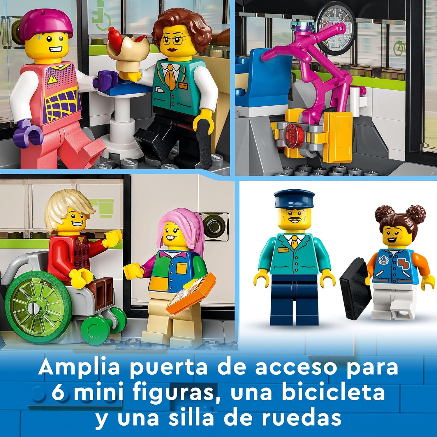 lego city tren de pasajeros de alta velocidad tren de juguete teledirigido luces, 2 vagones, 24 tramos de vía y 6 minifiguras regalo de cumpleaños para niños y niñas de 7+ años 60337 lego city tren de pasajeros de alta velocidad tren de juguete teledirigido luces, 2 vagones, 24 tramos de vía y 6 minifiguras regalo de cumpleaños para niños y niñas de 7+ años 60337
