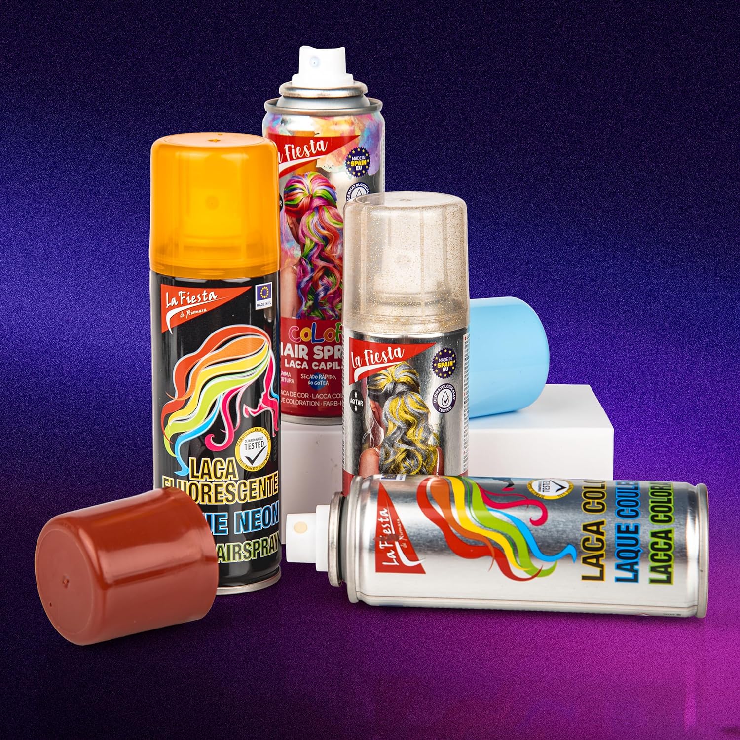 laca de pelo color morado 125ml spray colores para cabello rápida coloración, lavable laca de pelo color morado 125ml spray colores para cabello rápida coloración, lavable