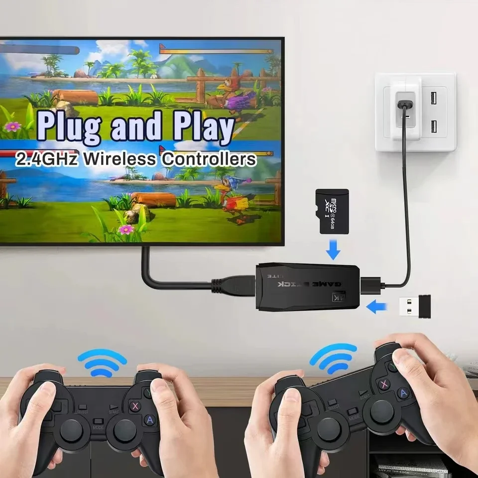 consola de videojuegos con 20000 juegos integrados, mando inalámbrico, tv stick, 4k, hd, retro, mini reproductor de juegos portátil consola de videojuegos con 20000 juegos integrados, mando inalámbrico, tv stick, 4k, hd, retro, mini reproductor de juegos portátil